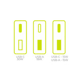 Mobile Origin MO16 30W Slim Wall Charger with 1x USB-C & 1x USB-A - White