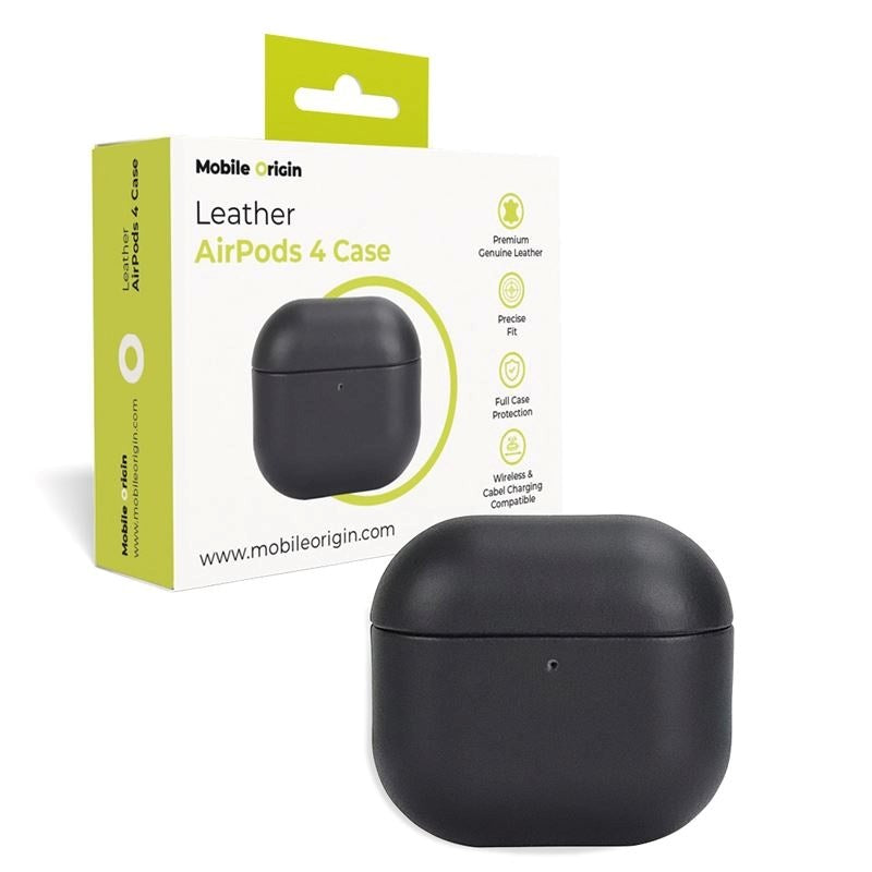 Mobile Origin Apple AirPods (4. Gen.) Genuine Leather Cover - Black