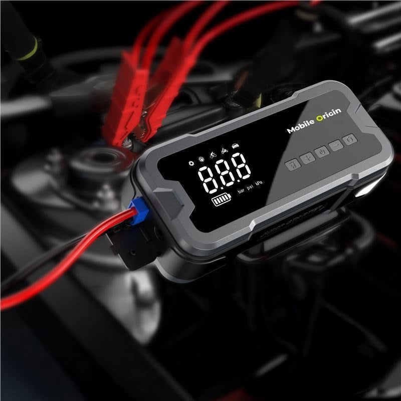 Mobile Origin 2-in-1 Jump Starter & Compressor with Accessories - Black