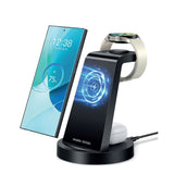 Mobile Origin 3-in-1 Qi2 Wireless Charger for Samsung - Black