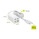 Mobile Origin 100W USB-C Hub with USB-A & Schuko Plug - White