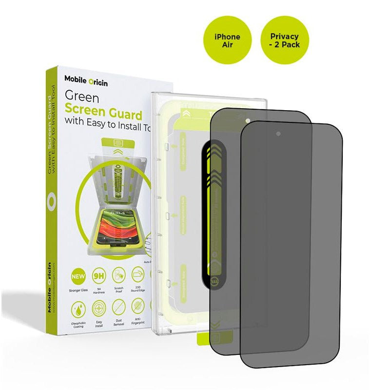 iPhone Air Mobile Origin Screen Guard Screen Protector with Mounting Box - Privacy Function - 2 pcs. - Transparent