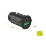 Mobile Origin 30W Car Charger with 1 x USB-A & 1 x USB-C – Black
