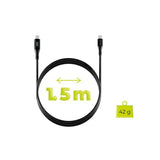 Mobile Origin 100W USB-C to USB-C Cable with Display - 1.5 m - Black