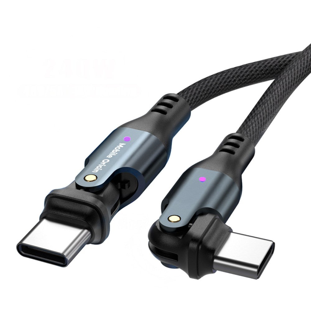 Mobile Origin 240W Rotating USB-C to USB-C Cable - 1m - Black