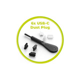 Mobile Origin Kit w. 1x Cleaning Brush & 6x USB-C Dust Plugs - Black / White