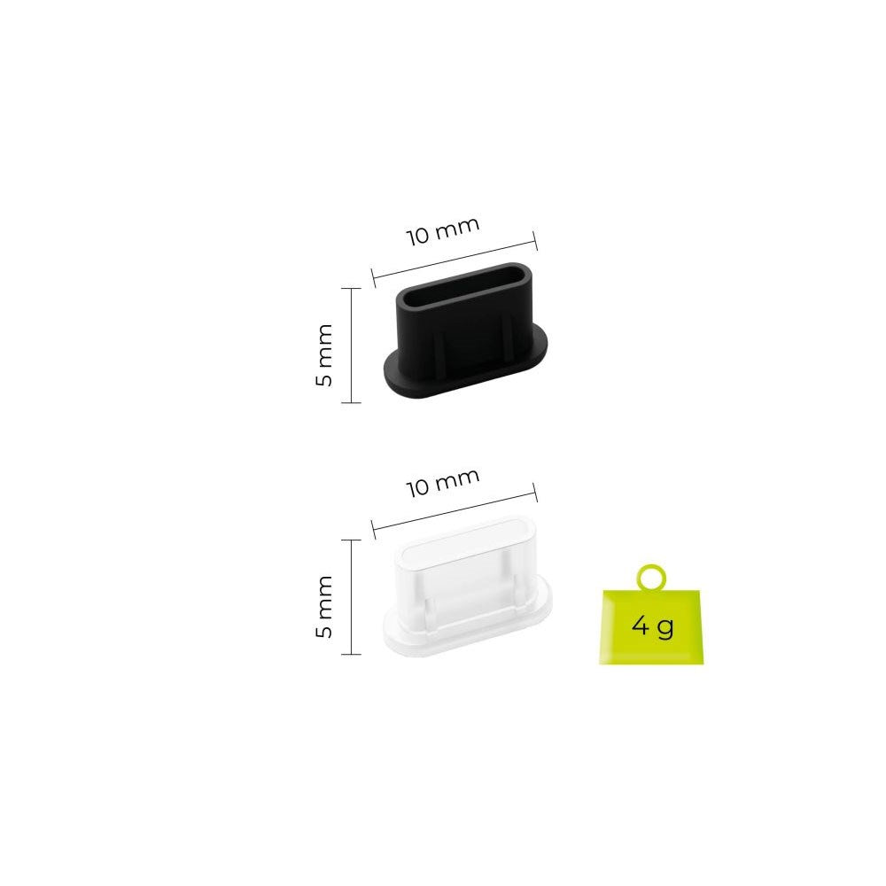 Mobile Origin Kit w. 1x Cleaning Brush & 6x USB-C Dust Plugs - Black / White