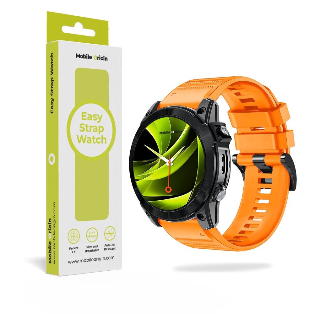 Mobile Origin Universal Garmin Strap (22mm QuickFit) - Silicone - Orange