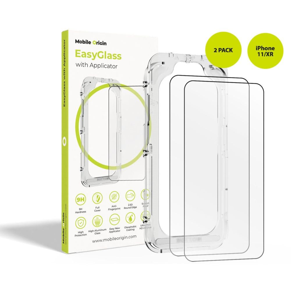 iPhone 11 / XR Mobile Origin EasyGlass Screen Protector Glass - 2 pcs. - Transparent