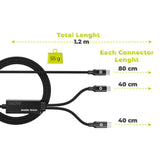 Mobile Origin CB10 140W Dual USB-C to USB-C Cable - 1.2m - Black