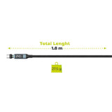 Mobile Origin 240W Display 540° Rotating USB-C to USB-C Cable - 1.8m - Black