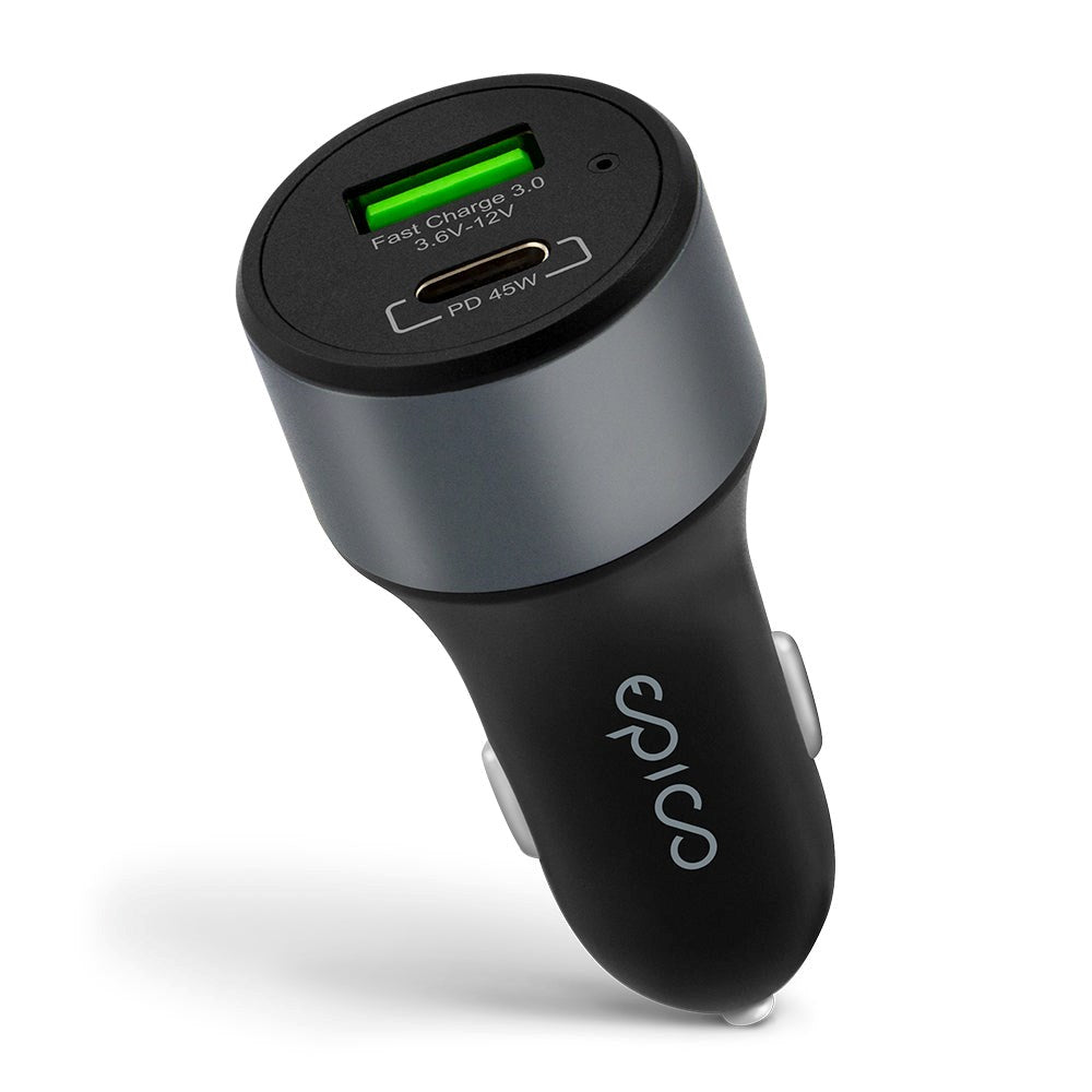 Epico Car Charger PD 63W w. USB-C & USB-A - Black