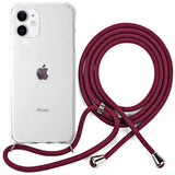 iPhone 11 Plastic Case with Hand Strap – Transparent/Red