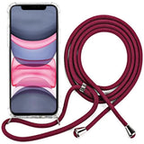 iPhone 11 Plastic Case with Hand Strap – Transparent/Red
