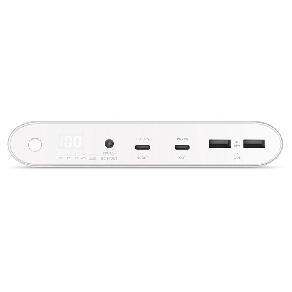 Epico Multi Powerbank w. USB-C, USB-A, DC + Car Charger - 26,800 mAh - White