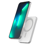 Epico 20W Aluminum Wireless Magnetic Powerbank 5,000 mAh w. USB-C Cable - MagSafe Compatible - Silver