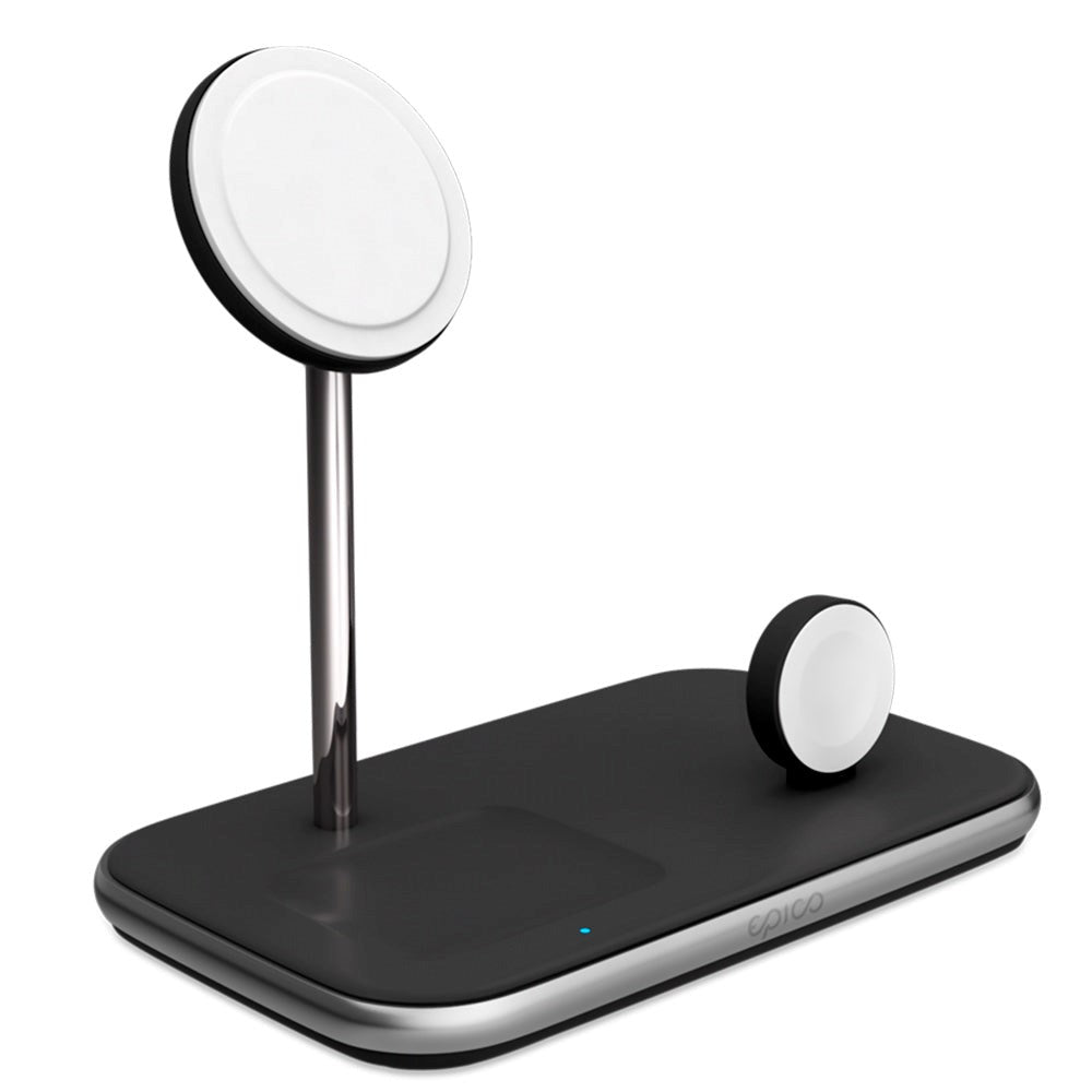 Epico 3-in-1 15W Wireless Charger - MagSafe Compatible - White / Black