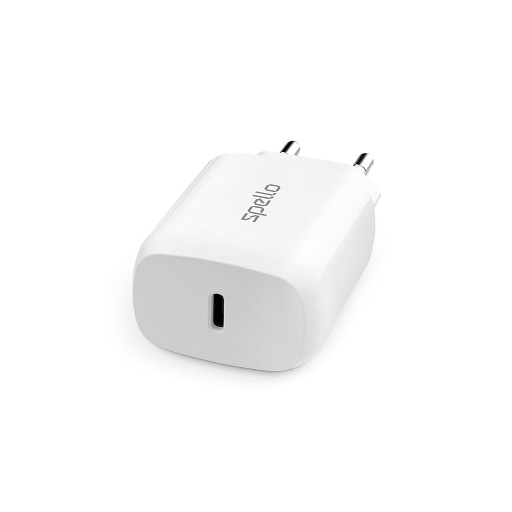 Spello 20W Wall Charger with USB-C - Power Delivery - White