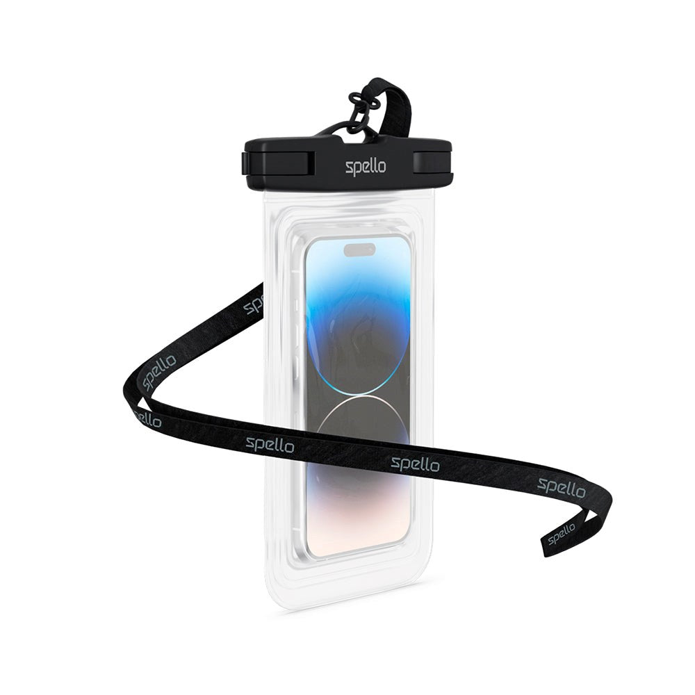 Spello Universal Waterproof Case - Black / Transparent (Max. Mobile: 165 x 85 x 10 mm)