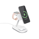 Epico Charging Stand - 3-in-1 15W Wireless Charger - MagSafe Compatible - White