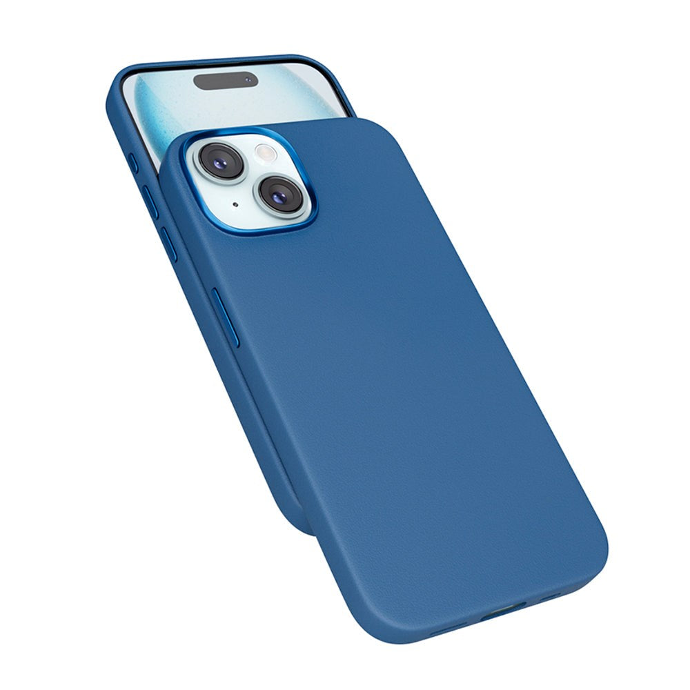 Epico iPhone 15 Mag+ Leather Case - MagSafe Compatible - Blue