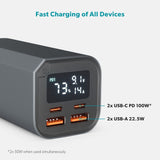 Epico 100W Aluminium Powerbank 20.000 mAh with 2 x USB-A & 2 x USB-C - Grey