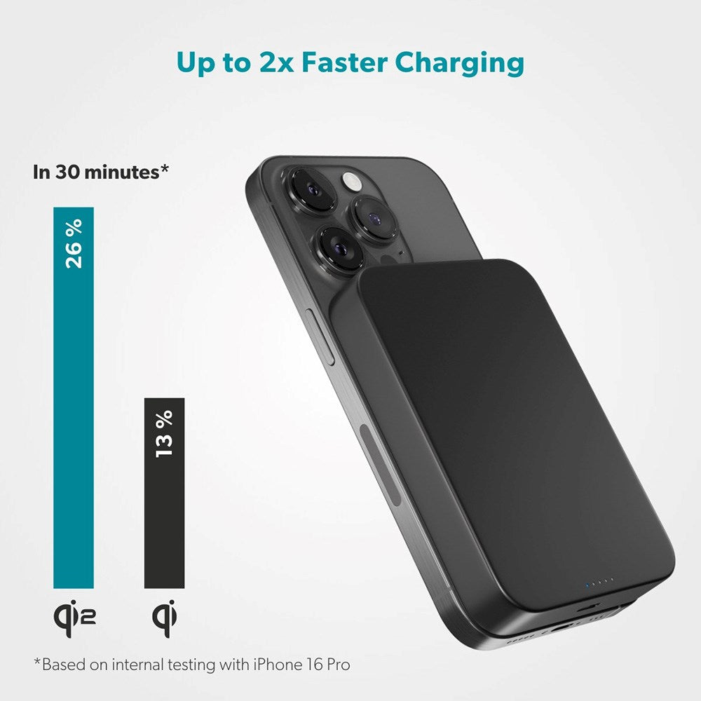 Epico 20W UltraPack EM71 Alu Mag+ 10.000 mAh Power Bank with USB-C - MagSafe and Qi2 Compatible - Black