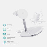 Epico UltraBase EX60 Qi2 3-in-1 Mag+ Wireless Charger - MagSafe Compatible - White