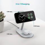 Epico UltraBase EX60 Qi2 3-in-1 Mag+ Wireless Charger - MagSafe Compatible - White