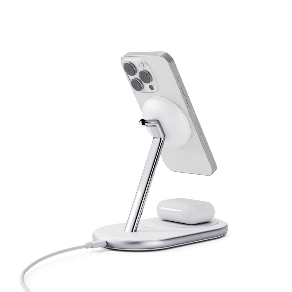 Epico UltraBase EX40 Qi2 2-in-1 Mag+ Wireless Charger - MagSafe Compatible - White