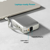 Epico Power Bank 35W 10000 mAh with USB-C Port and Retractable USB-C Cable - Grey