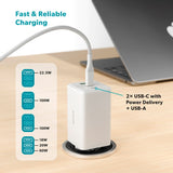 Epico UltraBoost GaN 100W Wall Charger with 2x USB-C & 1x USB-A - White