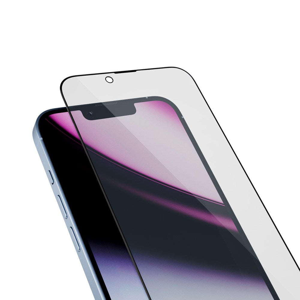 iPhone 16e / 14 / 13 / 13 Pro Epico AntiBlue Glass 3D Screen Protector Glass with Installation Frame - Transparent