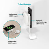 Epico UltraPack Mag+ 3-in-1 Travel PowerBank 10.000 mAh - MagSafe Compatible - White