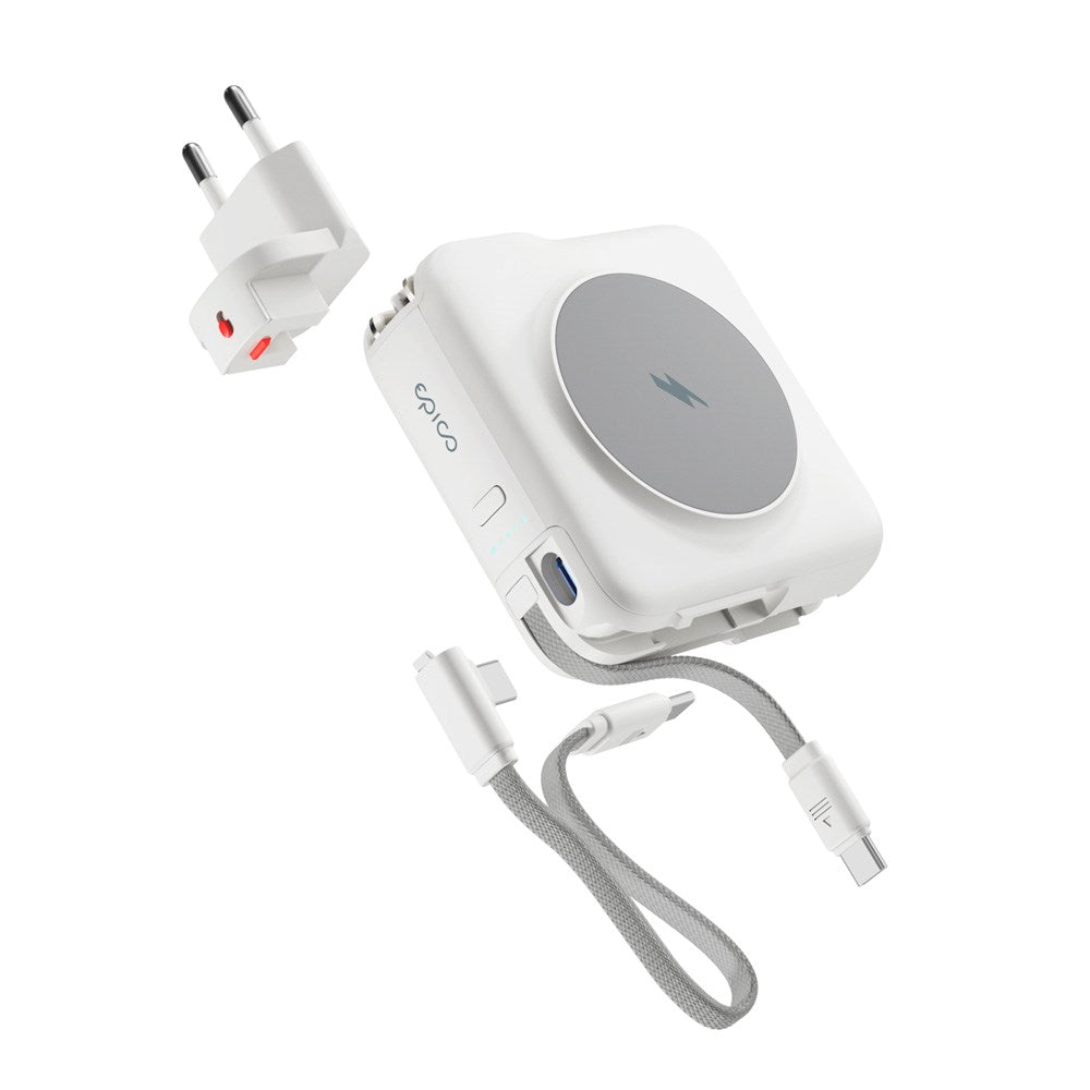 Epico UltraPack Mag+ 3-in-1 Travel PowerBank 10.000 mAh - MagSafe Compatible - White