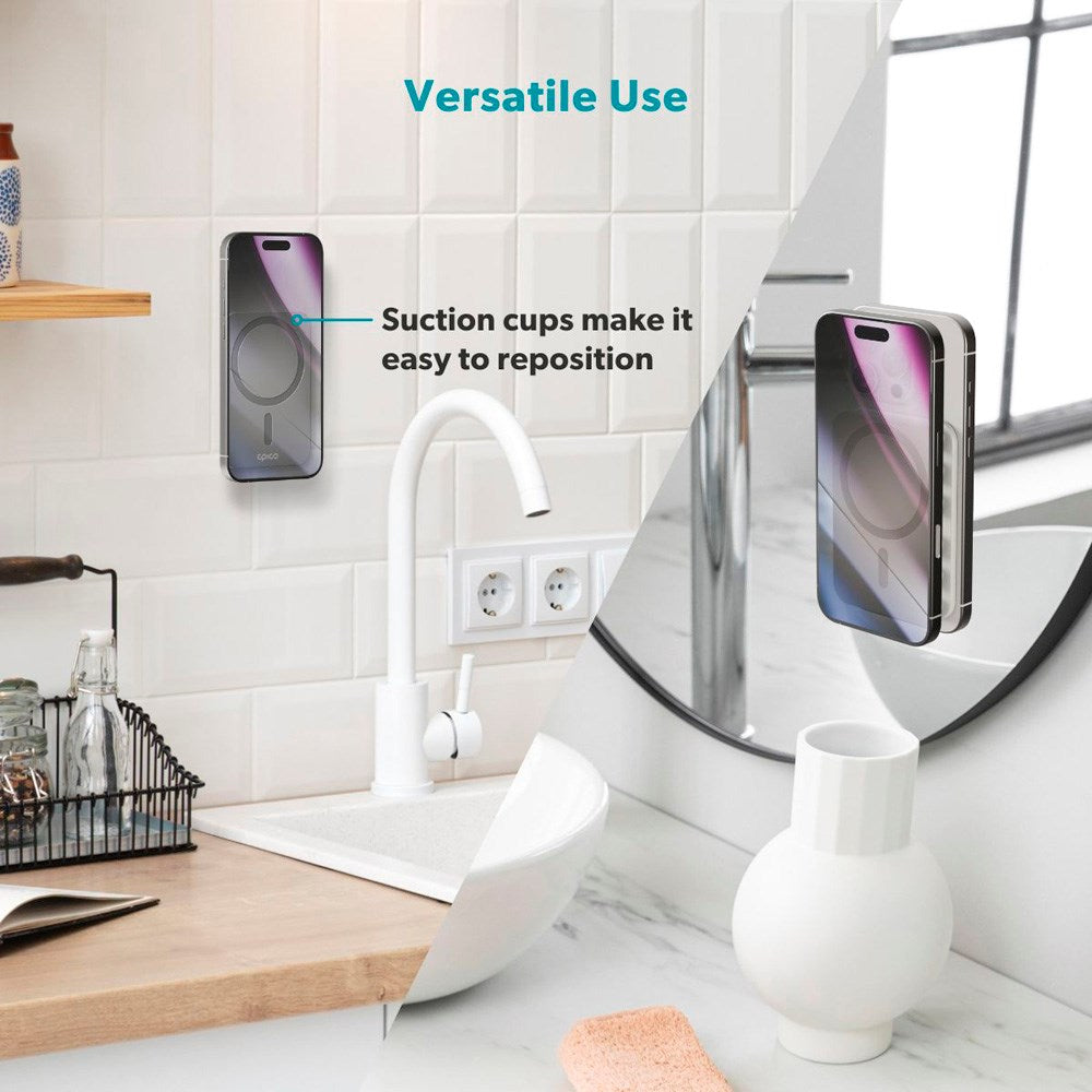 Epico Mag+ Suction Phone Holder - MagSafe Compatible - Titanium