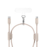 Epico 2-in-1 Phone Strap with Integrated USB-C to USB-C Cable - Beige