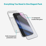 iPhone 17 Pro Epico Protection Set - MagSafe Case & Screen Protector - Transparent