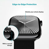 Apple Watch 11 / 10 (46mm) Epico 3D+ Flexiglass with Installation Frame - Transparent / Black Edge