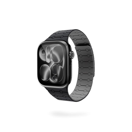Apple Watch (38/40/SE/41/42) Epico Magnetic+ Silicone Watch Strap - Black / Grey