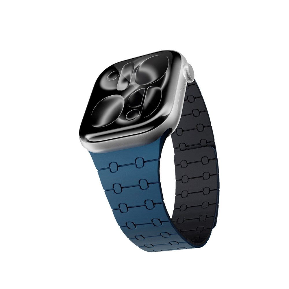 Apple Watch (38/40/SE/41/42) Epico Magnetic+ Silicone Watch Strap - Blue / Black