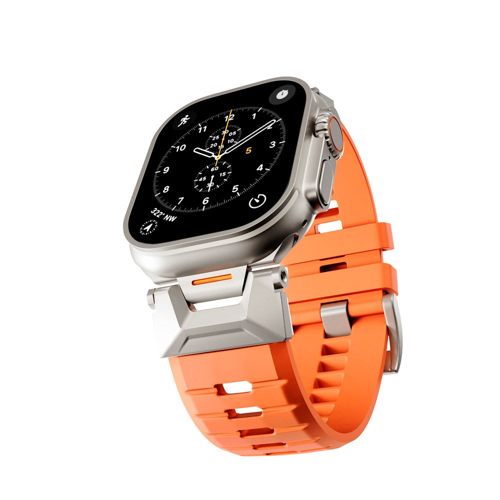 Apple Watch (42/44/SE/45/46/49) Epico Rubber Pro Watch Strap with Metal Buckle - Orange