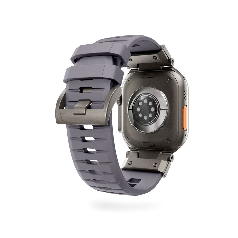 Apple Watch (42/44/SE/45/46/49) Epico Rubber Pro Watch Strap with Metal Buckle - Grey