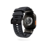 Apple Watch (42/44/SE/45/46/49) Epico Rubber Pro Watch Strap with Metal Buckle - Black