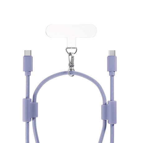 Epico Phone Strap with Built-in 60W USB-C to USB-C Cable - Purple