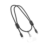 Epico Phone Strap with Built-in 60W USB-C to USB-C Cable - Black