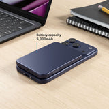 Epico 15W UltraPack EM51 Slim Alu Mag+ 5000 mAh Power Bank with USB-C - Qi2 / MagSafe Compatible - Blue