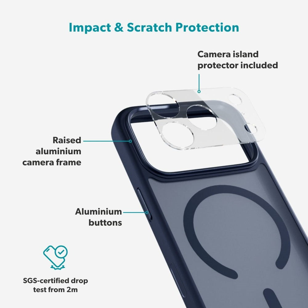 iPhone 17 Pro Max Epico HeroMatte Pro Mag+ Case with Camera Protection - MagSafe Compatible - Blue