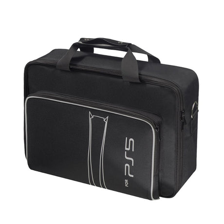 Bag for PS5 with Storage & Shoulder Strap - Black / White