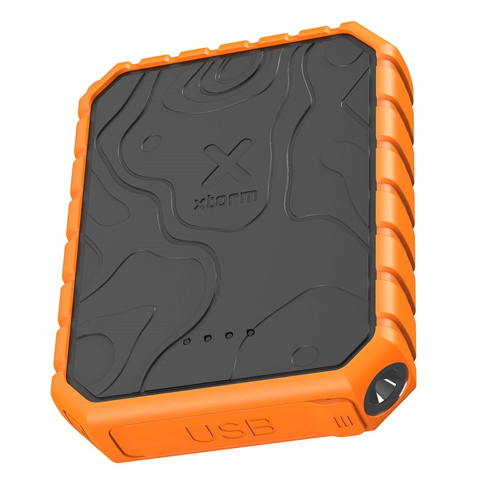 Xtorm Rugged Powerbank 18W - 2 x USB-A QC & 1 x USB-C PD - 10.000mAh - Black / Orange